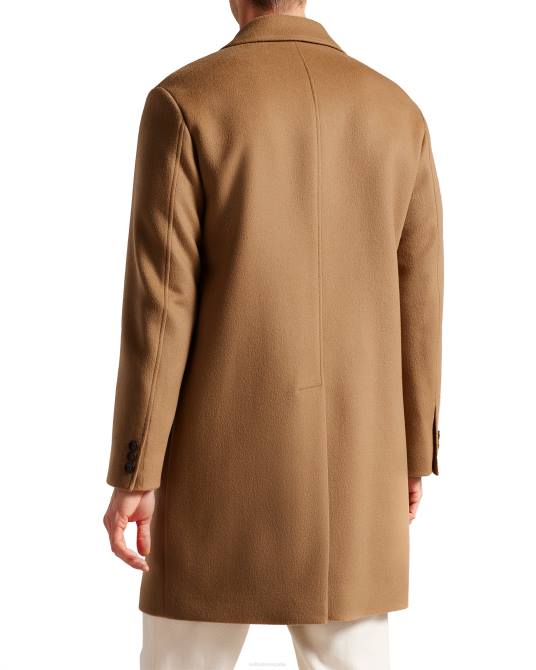 Ted Baker hombres 2ZFP1294 ropa abrigo de pura lana raydon con botonadura simple camello