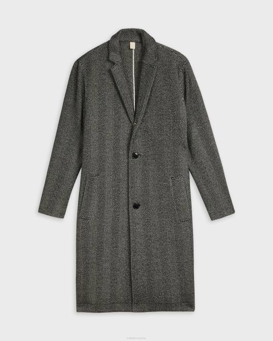 Ted Baker hombres 2ZFP1674 ropa abrigo travers con tejido de espiga negro
