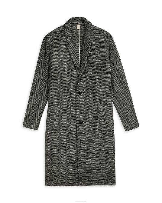 Ted Baker hombres 2ZFP1674 ropa abrigo travers con tejido de espiga negro
