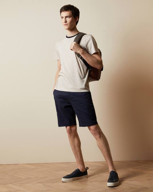 Ted Baker hombres 2ZFP1692 ropa shorts cortos semi lisos de algodón Armada