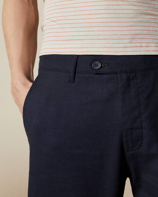 Ted Baker hombres 2ZFP1692 ropa shorts cortos semi lisos de algodón Armada