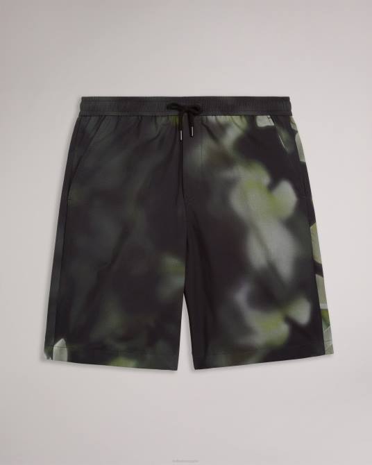 Ted Baker hombres 2ZFP1712 ropa pantalones cortos caol con estampado floral digital negro