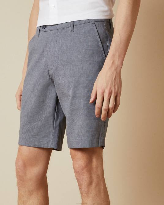 Ted Baker hombres 2ZFP1724 ropa shorts cortos semi lisos de algodón azul
