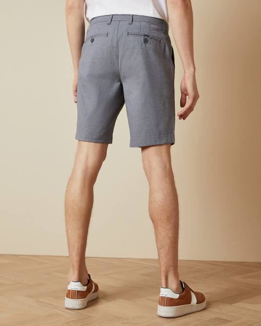 Ted Baker hombres 2ZFP1724 ropa shorts cortos semi lisos de algodón azul
