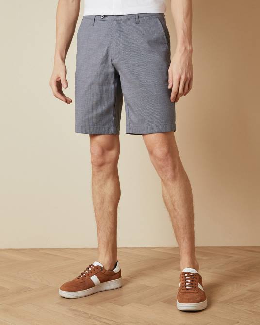 Ted Baker hombres 2ZFP1724 ropa shorts cortos semi lisos de algodón azul