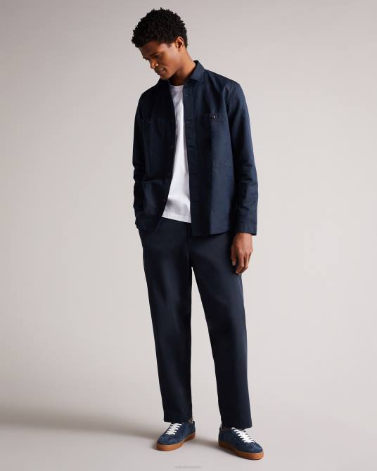 Ted Baker hombres 2ZFP1638 ropa chaqueta harrington de manga larga amoret Armada