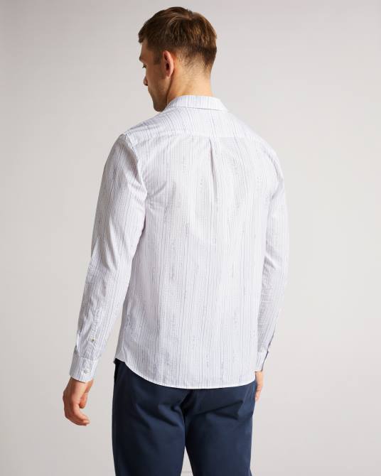 Ted Baker hombres 2ZFP1647 ropa camisa a rayas hadlo púrpura