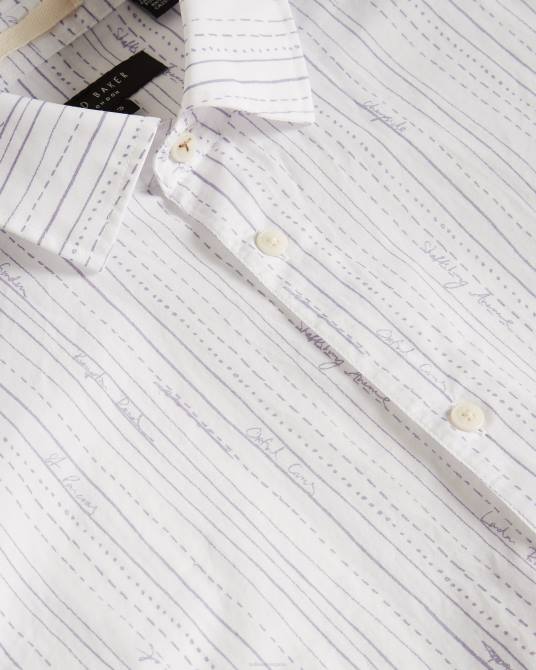 Ted Baker hombres 2ZFP1647 ropa camisa a rayas hadlo púrpura