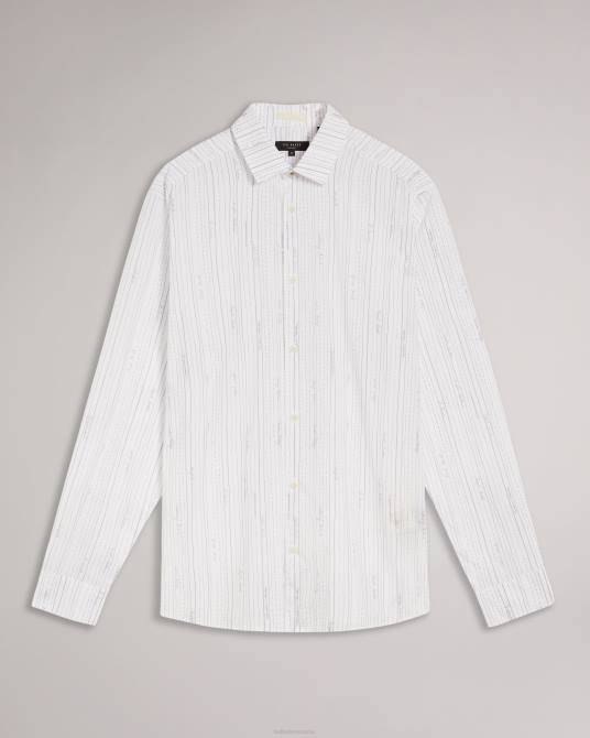 Ted Baker hombres 2ZFP1647 ropa camisa a rayas hadlo púrpura