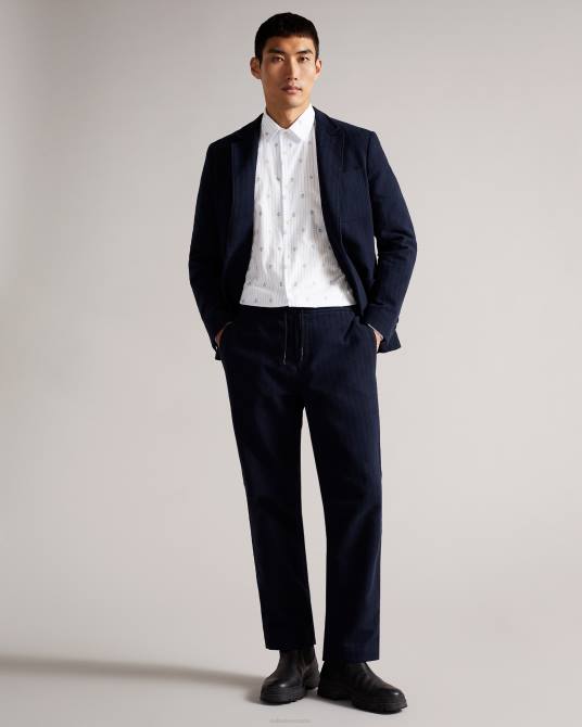 Ted Baker hombres 2ZFP1653 ropa camisa cupé con flores y rayas de Marshes ls blanco