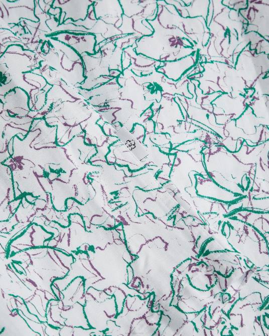 Ted Baker hombres 2ZFP1677 ropa camisa bartlet de manga corta con estampado de reverencias blanco