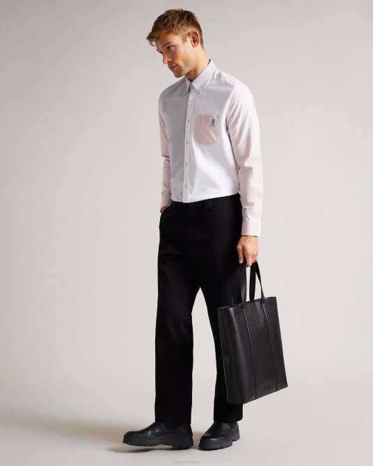 Ted Baker hombres 2ZFP1685 ropa Foster camisa Oxford color block multicolor