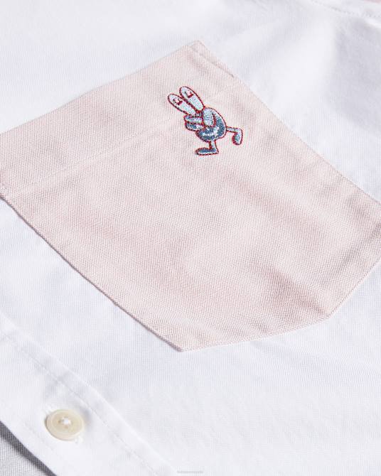 Ted Baker hombres 2ZFP1685 ropa Foster camisa Oxford color block multicolor