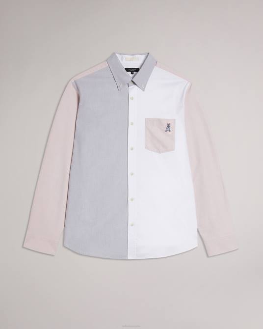Ted Baker hombres 2ZFP1685 ropa Foster camisa Oxford color block multicolor