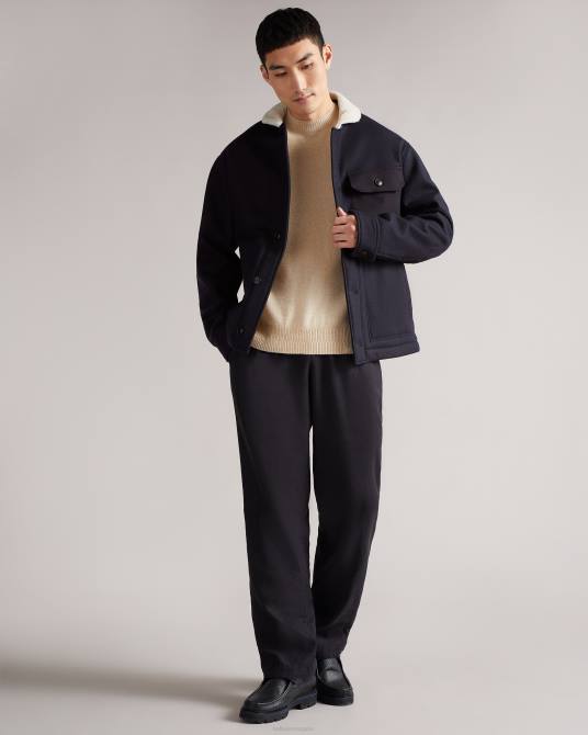Ted Baker hombres 2ZFP1667 ropa chaqueta de lana unida jansky Armada