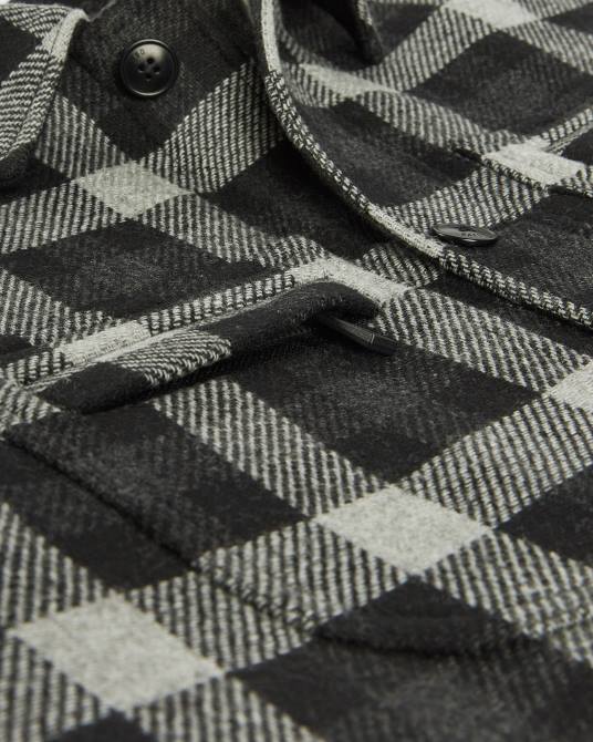 Ted Baker hombres 2ZFP1670 ropa chaqueta acolchada de lana con cuadros inclinados gris