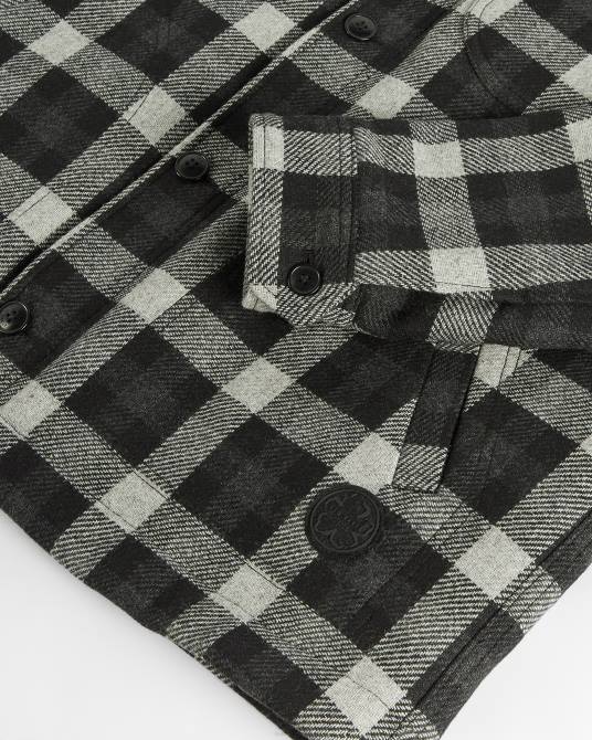 Ted Baker hombres 2ZFP1670 ropa chaqueta acolchada de lana con cuadros inclinados gris