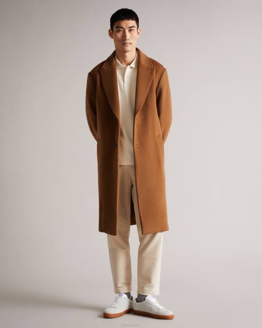 Ted Baker hombres 2ZFP1672 ropa abrigo con solapa de pico marrón claro
