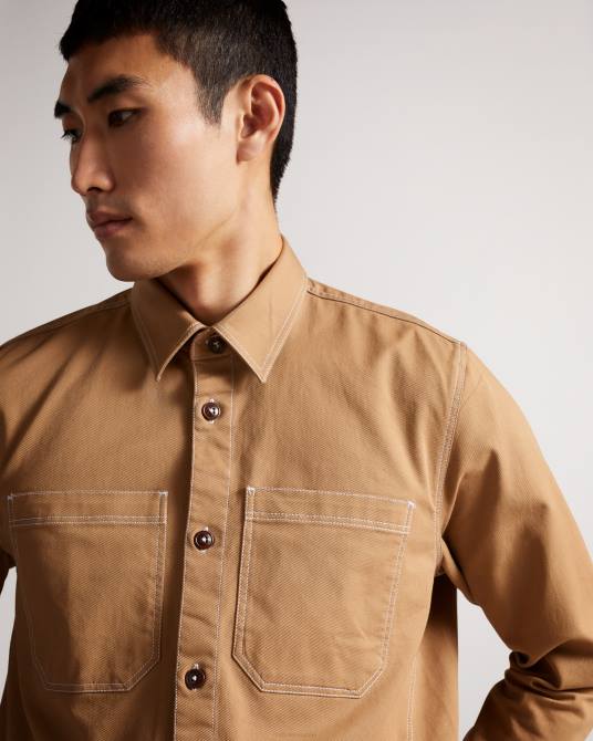 Ted Baker hombres 2ZFP1679 ropa chaqueta de sarga leytun broncearse