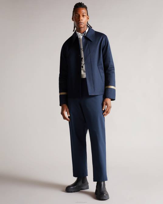 Ted Baker hombres 2ZFP1680 ropa Mac de unión corta eabot azul marino oscuro