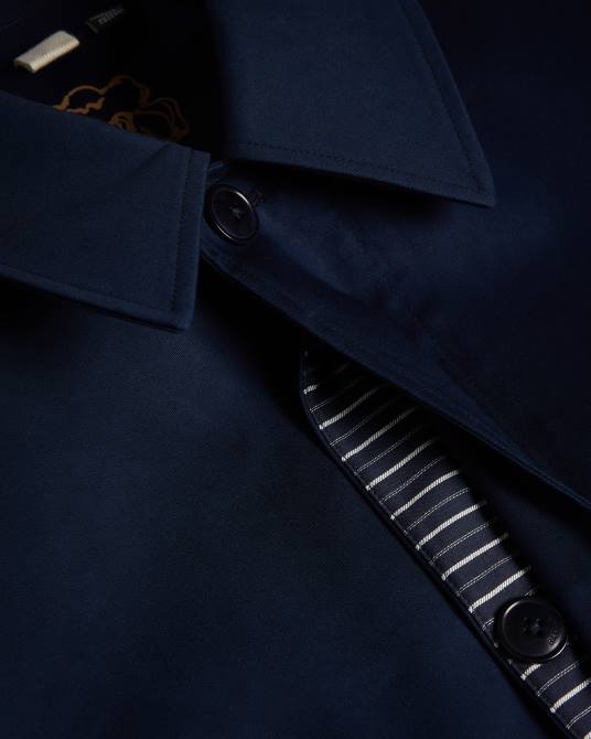 Ted Baker hombres 2ZFP1680 ropa Mac de unión corta eabot azul marino oscuro