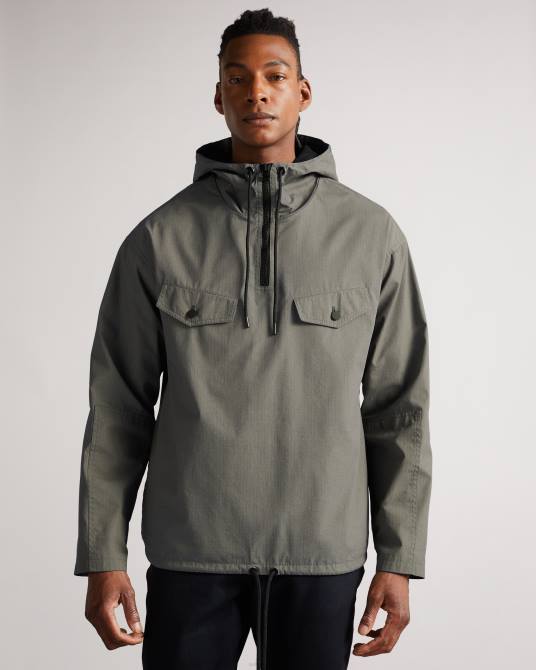Ted Baker hombres 2ZFP1720 ropa anorak con capucha chesnel gris