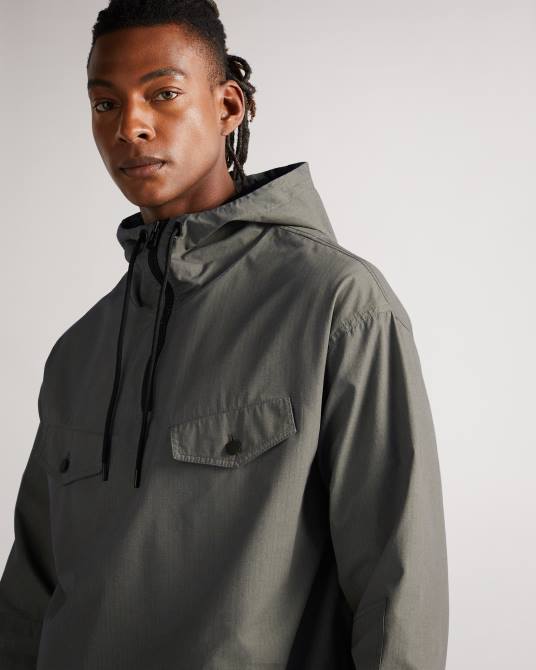Ted Baker hombres 2ZFP1720 ropa anorak con capucha chesnel gris