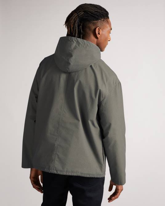Ted Baker hombres 2ZFP1720 ropa anorak con capucha chesnel gris
