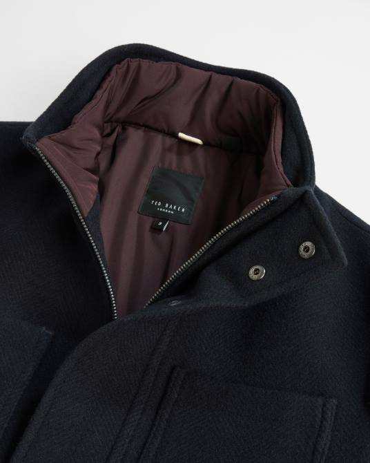 Ted Baker hombres 2ZFP1721 ropa abrigo traks con cuello alzado y bolsillos Armada