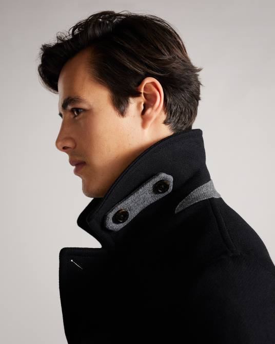 Ted Baker hombres 2ZFP1723 ropa chaquetón de lana grilldd negro