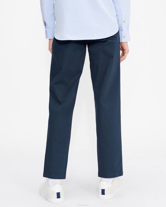 Ted Baker hombres 2ZFP1684 ropa pantalones talkin con diseño de espiga y pliegues Armada