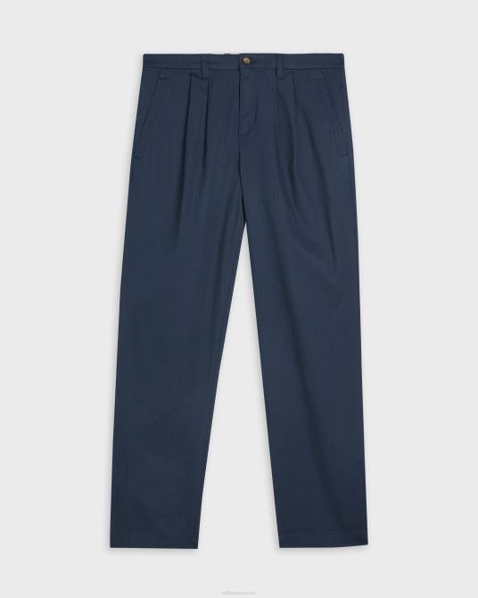 Ted Baker hombres 2ZFP1684 ropa pantalones talkin con diseño de espiga y pliegues Armada