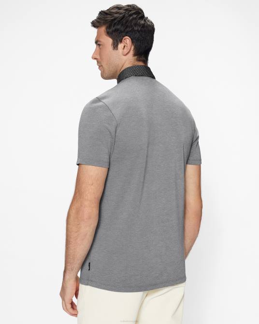 Ted Baker hombres 2ZFP1628 ropa polo frend ss con cuello tejido negro