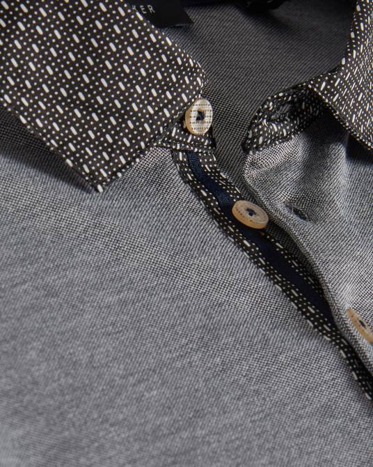 Ted Baker hombres 2ZFP1628 ropa polo frend ss con cuello tejido negro