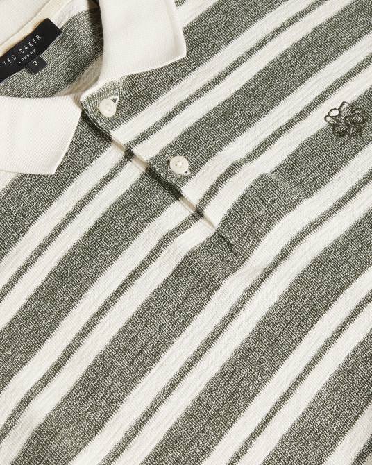 Ted Baker hombres 2ZFP1630 ropa polo a rayas stamhil ls gris