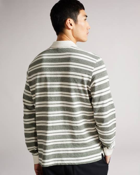 Ted Baker hombres 2ZFP1630 ropa polo a rayas stamhil ls gris