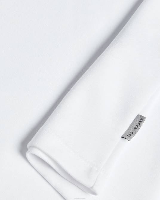 Ted Baker hombres 2ZFP1643 ropa polo frend ss con cuello tejido blanco