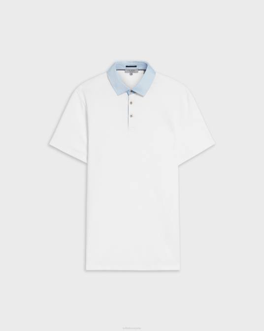 Ted Baker hombres 2ZFP1643 ropa polo frend ss con cuello tejido blanco