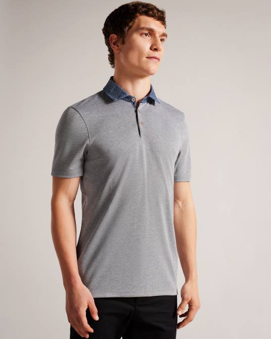 Ted Baker hombres 2ZFP1657 ropa polo frend ss con cuello tejido Armada