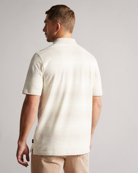 Ted Baker hombres 2ZFP1669 ropa polo a rayas omeath ss gris claro