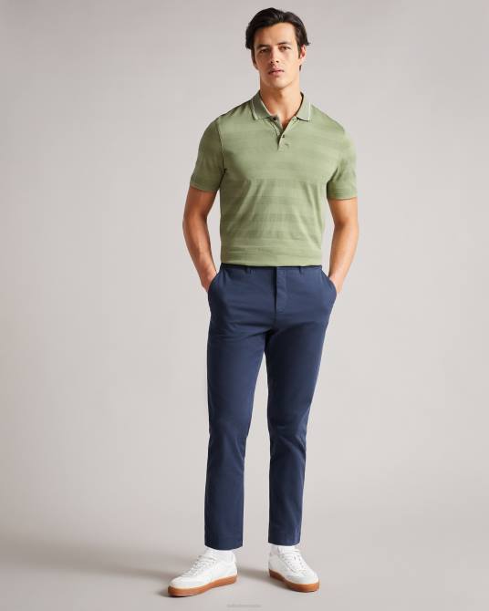 Ted Baker hombres 2ZFP1691 ropa polo irby ss con rayas texturizadas Verde pálido