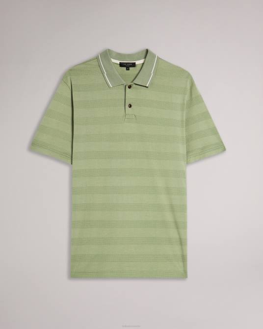Ted Baker hombres 2ZFP1691 ropa polo irby ss con rayas texturizadas Verde pálido
