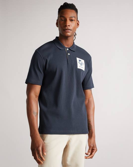 Ted Baker hombres 2ZFP1693 ropa polo de canalé de manga corta marden Armada