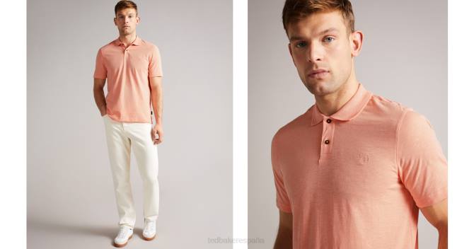 Ted Baker hombres 2ZFP1696 ropa polo manga corta delvin Rosa claro
