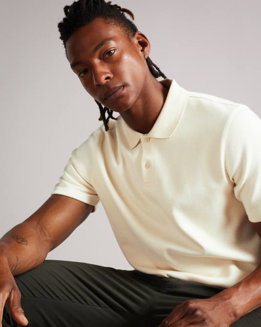 Ted Baker hombres 2ZFP1706 ropa polo kelty ss de sarga pesada natural
