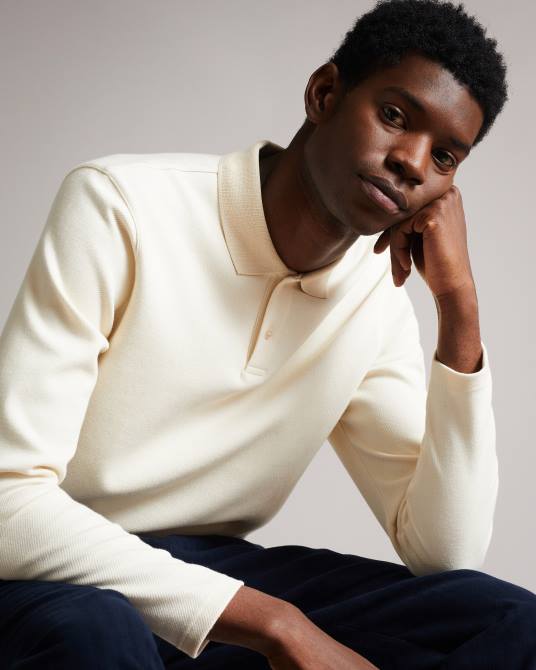 Ted Baker hombres 2ZFP1714 ropa polo baddow de sarga de punto natural