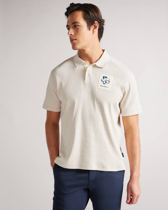Ted Baker hombres 2ZFP1719 ropa polo de canalé de manga corta marden natural