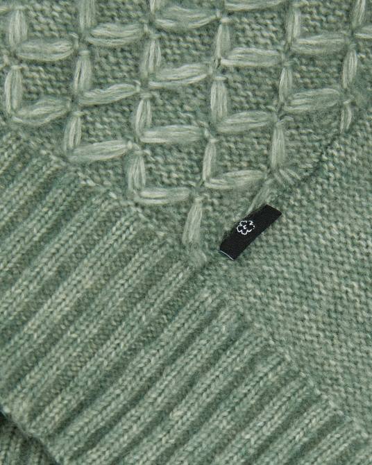 Ted Baker hombres 2ZFP1626 ropa brokhol ls cuello redondo de punto mixto Verde pálido