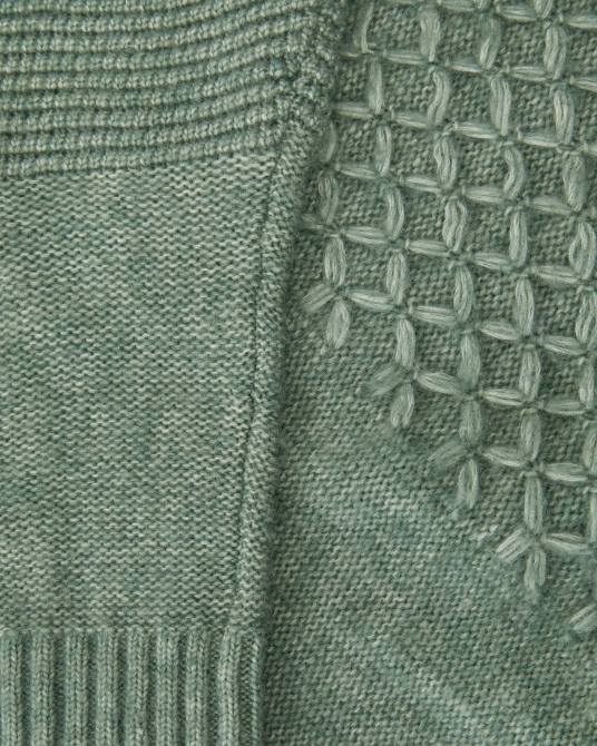 Ted Baker hombres 2ZFP1626 ropa brokhol ls cuello redondo de punto mixto Verde pálido