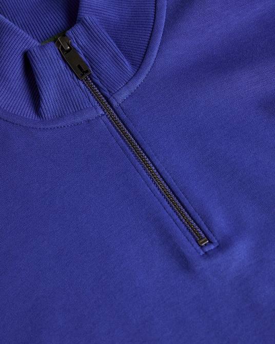 Ted Baker hombres 2ZFP1664 ropa antram manga larga media cremallera cuello alzado azul